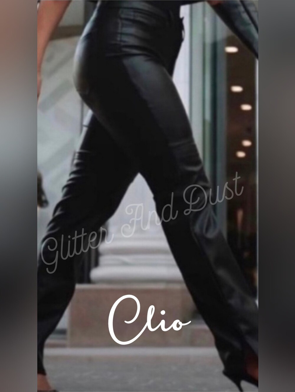 Clio Black Leather Pants